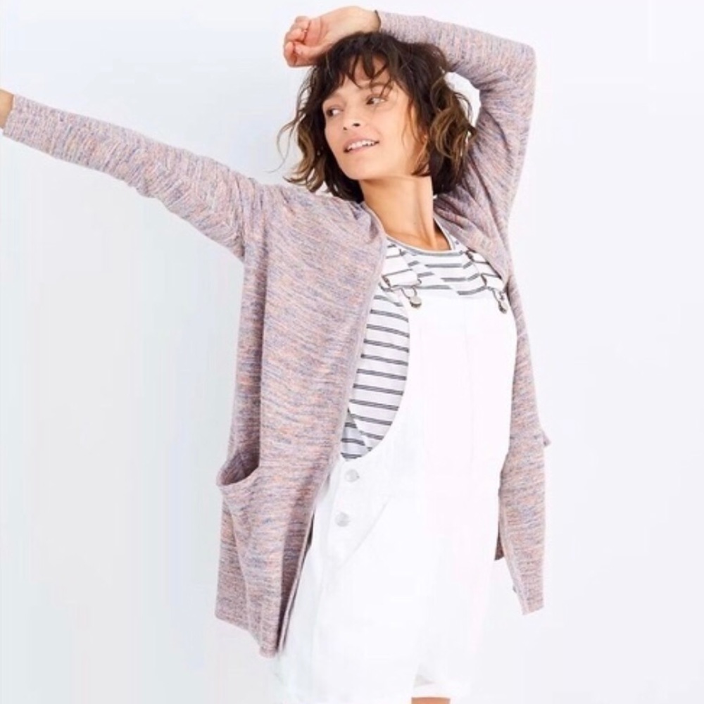 Madewell Summer Ryder Marled Multicolored Open Front Cardigan Size Medium